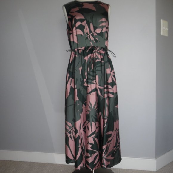Ted Baker Dagny Exotic Palm Leaf Fit and Flare Draw cord  Print Dress - Picture 7 of 16